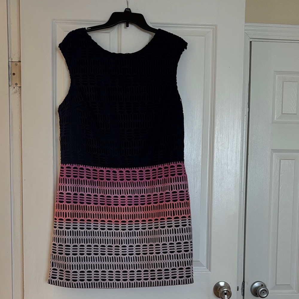 Ted Baker Black and Pink Patterned Mini Dress